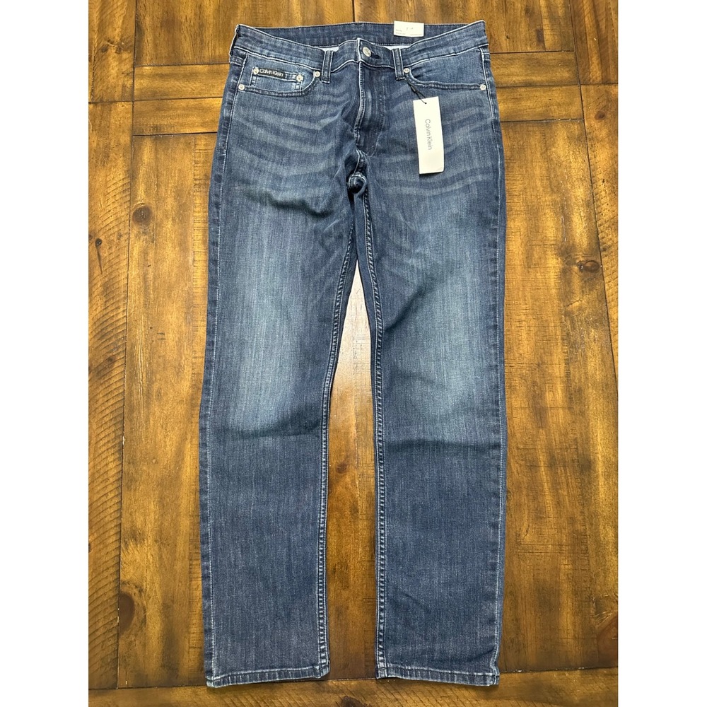 Calvin Klein Jeans Mens Slim Fit High Stretch Blue Denim 33x30 40743BX 400